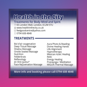 Exhibitor health in the city London with wonderful world of wellbeing festival 6th June 2026